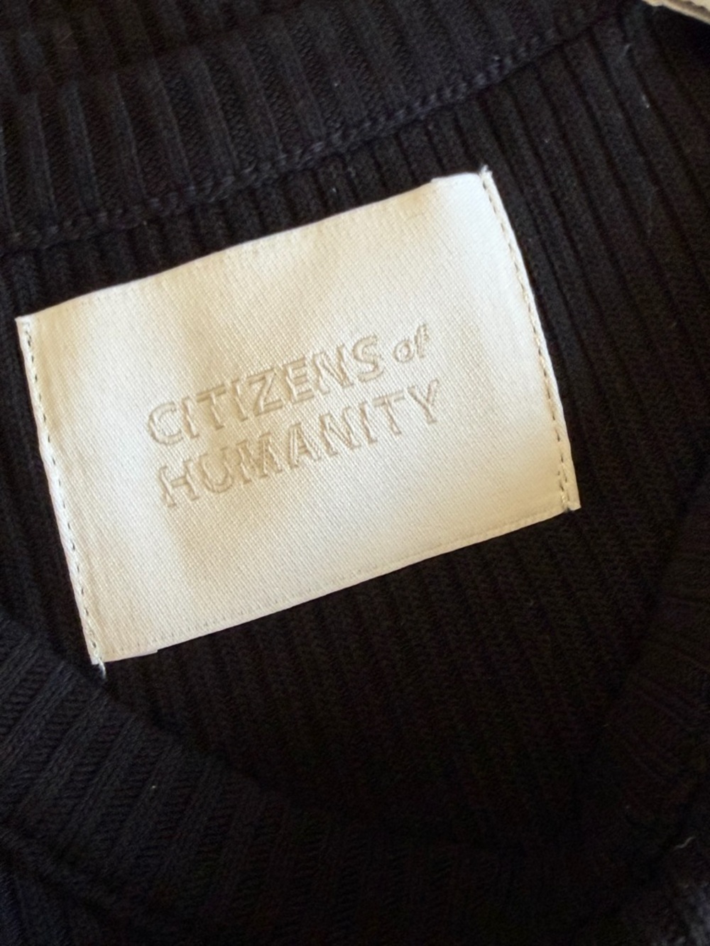 Citizens Of Humanity Black Ribbed Short-Sleeve Tee - Picture 10 of 10